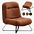 Stylish Raffia Upholstered Chair 3D model small image 1