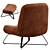 Stylish Raffia Upholstered Chair 3D model small image 4