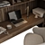 Modern Home Office Desk Set 3D model small image 2