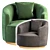 Luxurious Sosa Armchair in Velvet 3D model small image 2