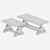 Handcrafted Vintage Farmhouse Tables 3D model small image 3