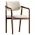 Elegant Beige Dining Chair 3D model small image 1