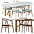 Modern Chic Dining Set: Valerie Chair & Ayana Table 3D model small image 1