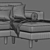 Modern Scandinavian Chaise Longue Sofa 3D model small image 5