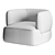 Cozy Off-White Shearling Armchair 3D model small image 2