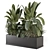 Handmade Black Pot Plants Set 3D model small image 1