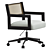 Swivel Upholstered Desk Chair 3D model small image 2