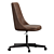 Sleek Leather Swivel Office Chair 3D model small image 2