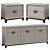 Art Deco 11 Dresser and Bedside Table 3D model small image 4