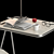 Adjustable Folding Desk Set 3D model small image 4