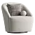 Elegant Swivel Armchair in Rustic Style 3D model small image 2