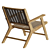 Natural Acacia Wood Armchair Design 3D model small image 2