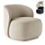 Contemporary La Pipe Lounge Armchair 3D model small image 1