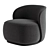 Contemporary La Pipe Lounge Armchair 3D model small image 2