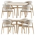 Modern Dining Set with Chairs 3D model small image 1