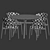 Modern Dining Set with Chairs 3D model small image 4