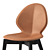 Sleek Leather Wood Chair 3D model small image 2