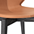 Sleek Leather Wood Chair 3D model small image 5