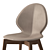 Sleek Leather Wood Chair 3D model small image 8