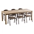 Modern Node Dining Set Furniture 3D model small image 2