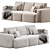 Luxury Velvet Sofa Bonent 2015 3D model small image 3