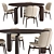 Sleek Roche Bobois Dining Set 3D model small image 1