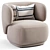 GIULIA Velvet Armchair Elegant Taupe 3D model small image 4