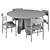 Peyote Dining Set Furniture Collection 3D model small image 7