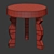 Solid Mango Wood Stool 3D model small image 3