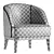 Elegant Venice Armchair for Interiors 3D model small image 4