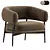 Modern Leather Lounge Chair Zanotta 3D model small image 1