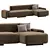 Modern Sectional Sofa LOVELAND Model 3D model small image 3