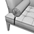 Elegant Red Velvet Chaise Longue 3D model small image 5