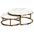 Round Golden Coffee Table Duo 3D model small image 1