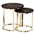 Black-Gold Marble Coffee Tables 3D model small image 1