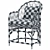 Elegant Rattan Pavilion Chair 3D model small image 6