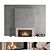 Modern Fireplace Wall Set 3D 3D model small image 1