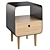 Wood and Metal Bedside Table, Jimi 3D model small image 1