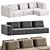 Modular Fabric Sofa with Chaise 3D model small image 2