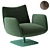 Elegant Leather Swivel Armchair 3D model small image 1