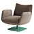 Elegant Leather Swivel Armchair 3D model small image 2