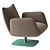 Elegant Leather Swivel Armchair 3D model small image 3