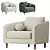 Elegant Remmy Upholstered Armchair 3D model small image 3