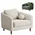 Elegant Remmy Upholstered Armchair 3D model small image 4