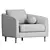 Elegant Remmy Upholstered Armchair 3D model small image 5