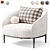 Elegant Wooden Armchair with Nesting Feature 3D model small image 3