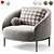 Elegant Wooden Armchair with Nesting Feature 3D model small image 5