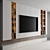 Custom TV Wall X-Form Design 3D model small image 2