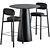 Modern Circula Bar Table Set 3D model small image 1