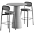 Modern Circula Bar Table Set 3D model small image 4